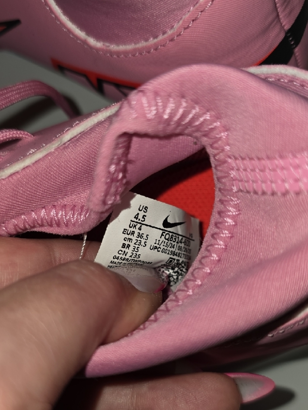 Nike Pink & Red Mercurial Soccer Cleats - Picture 5 of 5